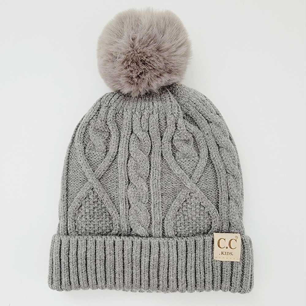 C.C kids pompom knit hat